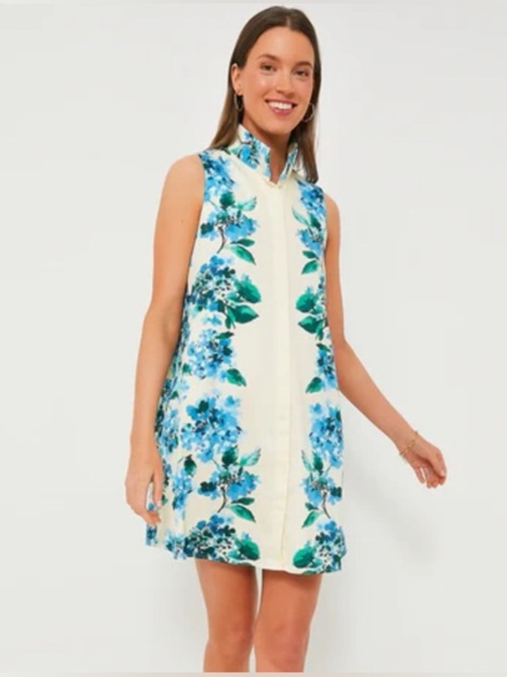 Tuckernuck Water’s Edge Hydrangea Sleeveless Charlie Dress, Size Large